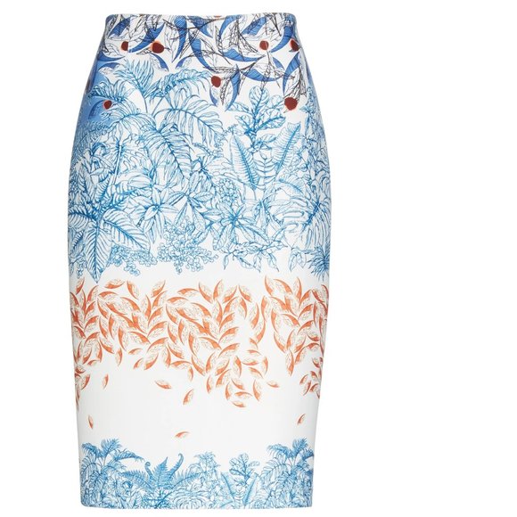 YIGAL AZROUËL Falling Leaf Print Scuba Skirt - Picture 3 of 8